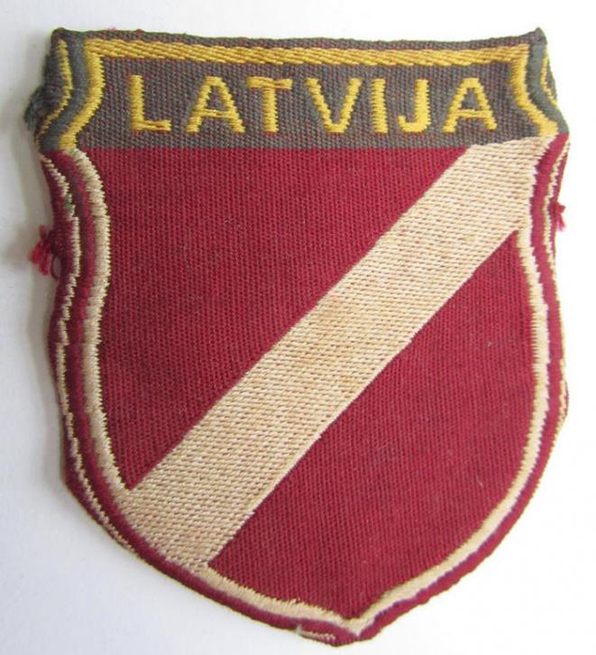  Waffen-SS-type armshield entitled: 'Latvia'