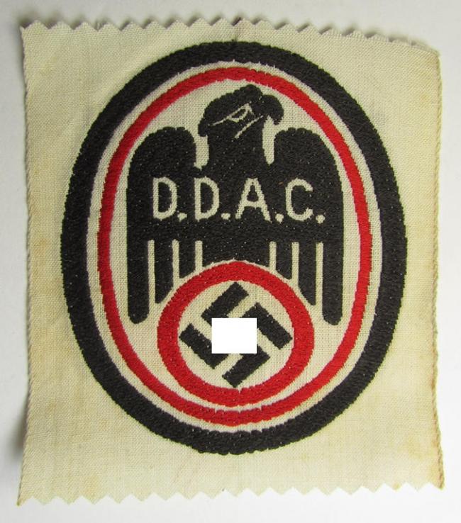 Unusually seen, so-called: D.D.A.C. (ie. 'Der Deutsche Automobil Club'-) related multi-coloured eagle-device as executed in 'BeVo'-weave pattern (that comes in a 'virtually mint- ie. unissued' condition)