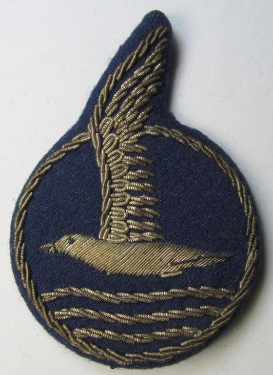 Superb - and presumably Dutch-produced! - example of an NJS- (or: 'Nationale Jeugdstorm'-) related breast-badge (being an attractive and hand-embroidered example that was presumably intended for officers'-usage)