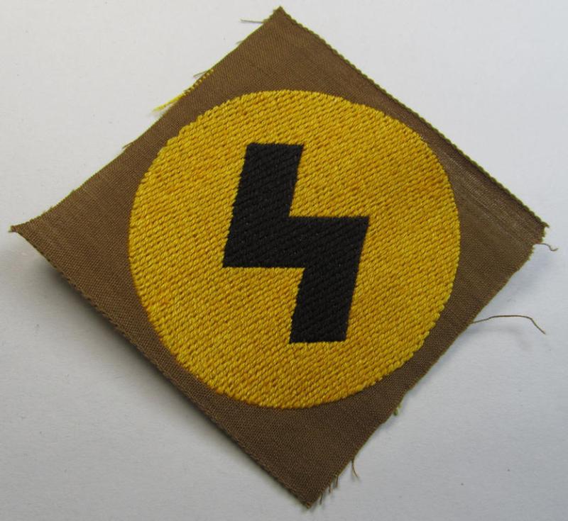 Attractive, DJ (ie. 'Deutsches Jungvolk') arm-badge as was specifically intended for usage by a member who served within the: 'Oberbann 2' (being a 'virtually mint- ie. unissued' example that is void of an 'RzM'-etiket)