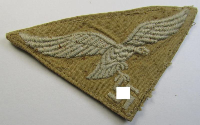 Attractive, WH (Luftwaffe) 'tropical'-issued- (ie. DAK or 'Deutsches Afrika Korps'-related) 'trapezoid-styled' breasteagle as was specifically intended for usage on the tropical-shirts