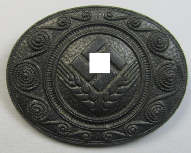 Neat, 'Reichsarbeitsdienst der weiblichen Jugend' (or: RADwJ ie.: Womens Labour Service) so-called: 'Erinnerungsbrosche' (or: commemorative-brooch) being a maker-marked example as was executed in greyish-toned, zinc-based metal