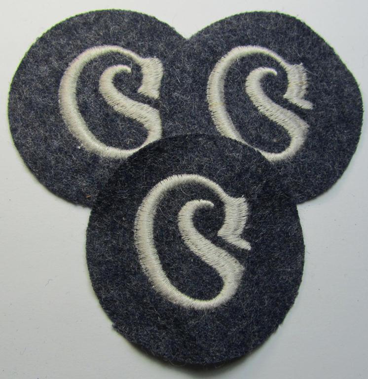 WH (Luftwaffe) machine-embroidered, trade- ie. special-career ie. proficiency patch (ie. 'Laufbahn- o. Tätigkeitsabzeichen') as was specificallly intended for usage by: 'Schirrmeister'