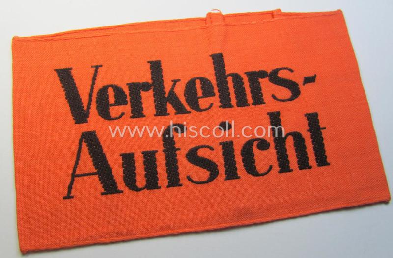 Superb - and rarely seen! - example of a WH (Heeres) related armband (ie. 'Armbinde') entitled: 'Verkehrs-Aufsicht' (being of the 'entirely-woven'-type in a technique similar to the 'BeVo'-weave pattern)