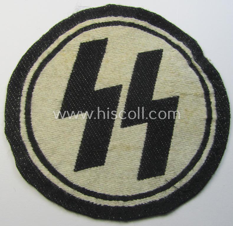 Superb, Waffen-SS sport-shirt emblem as executed in the neat 'BeVo'-weave pattern that comes in an overall nice- (albeit clearly used- ie. most certainly once sports-shirt-attached-), condition