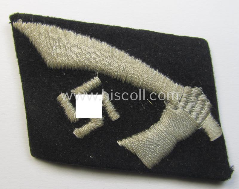 Neat, Waffen-SS, so-called: 'RzM-styled', enlisted-mens'- ie. NCO-type collar-tab as was specifically intended for usage by soldiers (ie. NCOs) of the: '13. Waffen-Gebirgs-Division der SS 