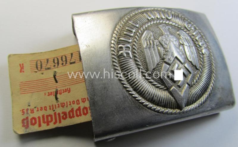 Attractive - and actually rarely encountered! - 'HJ- o. Hitlerjugend'-belt-buckle being a clearly maker- (ie. 'RzM M4/44'-) marked example that comes in an overall wonderful- (ie. 'virtually mint'-), condition