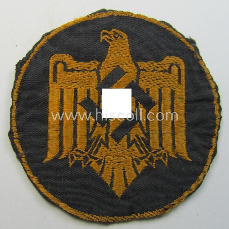Neat, sportshirt-patch as executed in neat 'BeVo'-weave pattern, as was used by the members of the: 'Nationalsozialistischer Reichsbund für Leibesübungen' (ie. 'N.S.R.L.')