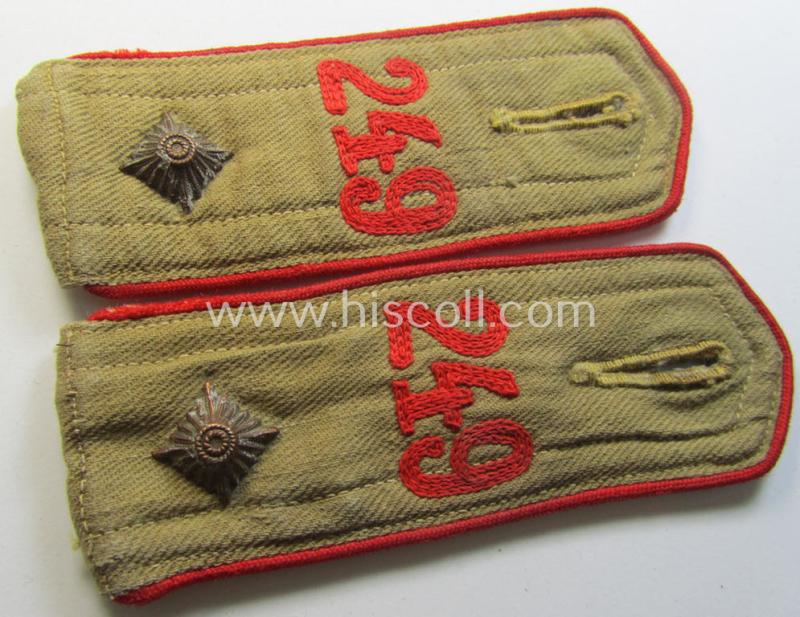 Attractive - and matching! - pair of early-pattern, so-called: 'Allgemeine-HJ' (ie. 'Hitlerjugend') shoulderstraps as intended for usage by a: 'Kameradschaftsführer' who was attached to the: 'Bann 249' (Bann 249 = 'Bann Christian Croßmann')