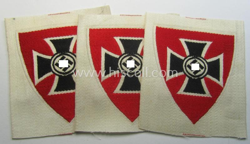 Neat, colourful arm-patch as was intended to signify membership within the: 'Nationalsocialistischer Reichskriegerbund' (ie. 'N.S.R.K.B.') being a BeVo-woven example that comes in a 'virtually mint- ie. unissued', condition