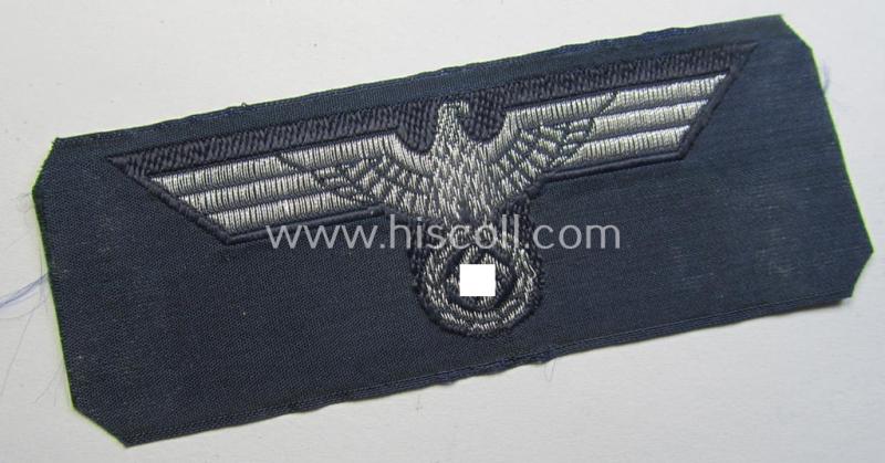 Stunning - and never before encountered! - WH (KM) 'flatwire'-woven, officers'-type overseas cap-eagle (ie. 'Offiziersadler für Schiffchen') as was intended for usage by the various naval administrative-officials (ie. 'Beambten der KM')