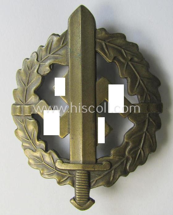 Superb, early- (ie. pre-) war-period 'SA Sportabzeichen in Bronze' being a nicely maker- (ie. 'E. Schneider'-) marked example that bears a unique, stamped bearers'-number that reads: '658154' on its back