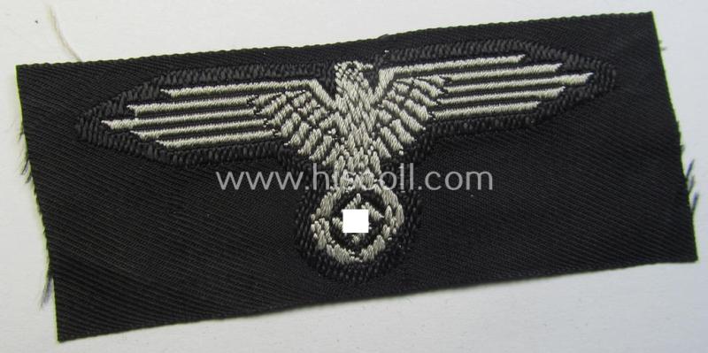 Superb, mid- (ie. later-) war-pattern 'Waffen-SS'-type so-called: 'BeVo'-pattern, EM- (ie. NCO-) type side-cap eagle that comes in a never used- (ie. unconfectioned and 'virtually mint- ie. unissued'-), condition