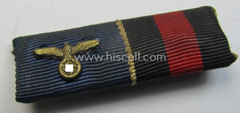 Two-pieced WH (Heeres o. KM) ribbon-bar (ie. 'Band- o. Feldspange') resp. showing the ribbons for a: WH (Heeres) 'Dienstauszeichnung' (of the 3rd  class) and a: Czech 'Anschluss'-medal