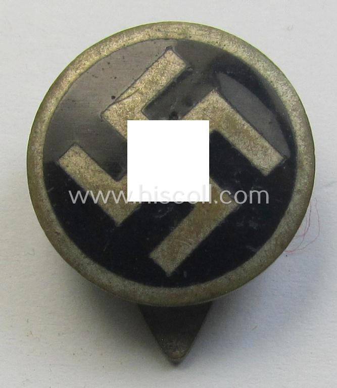 Superb, Flemish-related so-called: 'Algemene SS Vlaanderen' (ie. black uniformed SS) membership lapel-pin (ie. 'Ledendraagteken') being a nicely preserved and/or typically: 'L. Zoll - Antw.'-marked example