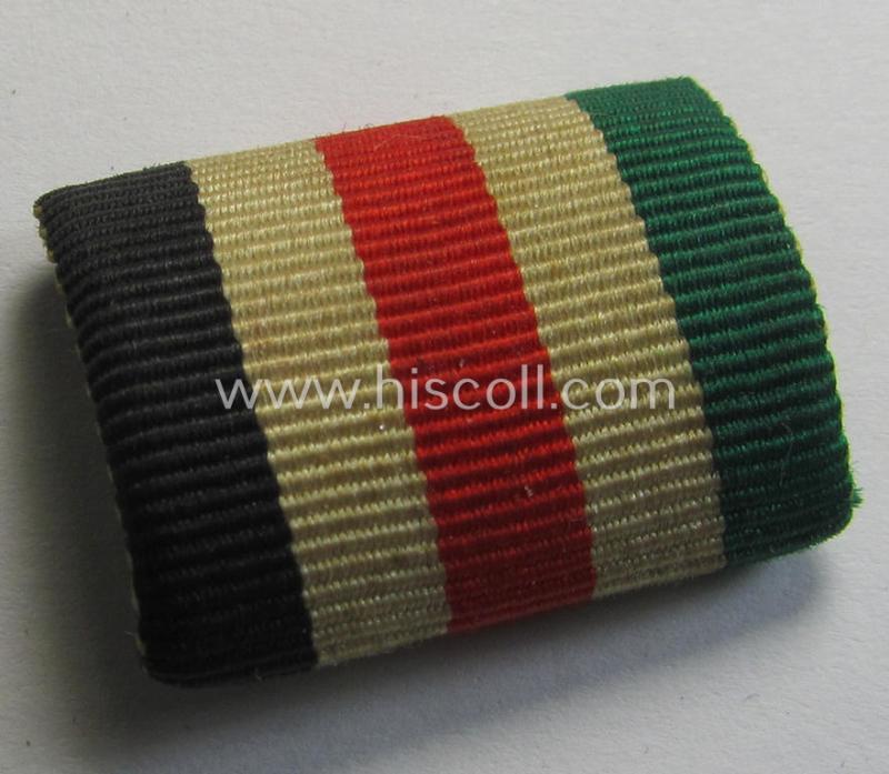 Single-pieced - and not that easily encountered! - WH (Heeres ie. KM etc.) medal-bar (ie. 'Feld- o. Bandspange') showing the ribbon for a: 'Deutsch-Italienische Feldzugsmedaille'