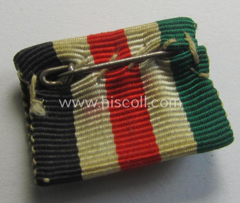 Single-pieced - and not that easily encountered! - WH (Heeres ie. KM etc.) medal-bar (ie. 'Feld- o. Bandspange') showing the ribbon for a: 'Deutsch-Italienische Feldzugsmedaille'
