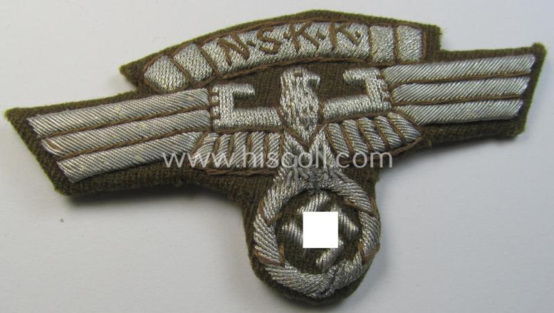 Stunning, N.S.K.K. (ie. 'National Socialistisches Kraftfahr Korps') officers'-pattern, hand-embroidered arm-eagle (being an example of the 'Extra-Qualität' showing extraordinary detail!) still retaining its period-attached 'RzM'-etiket