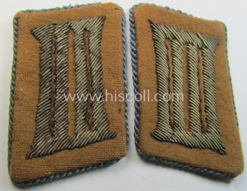 Attractive - very early-period- and fully matching! - pair of N.S.D.A.P.-type collar-patches (ie. 'Kragenspiegel für pol. Leiter') as was (I deem) intended for usage by an: 'N.S.D.A.P.-Ortsgruppenleiter'