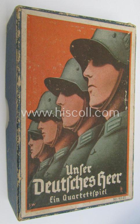 Unusual - fully complete and scarcely encountered! - TR-period card-game called: 'Unsere Deutsches Heer - Quartett-Spiel' and depicting the various branches of the army (ie. 'Heer') within the 'Deutsche Wehrmacht'