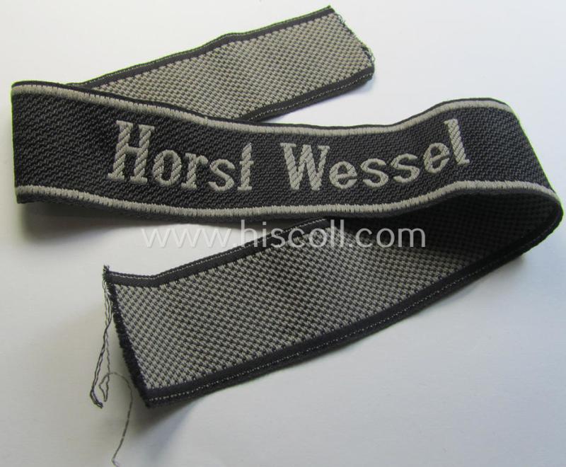 Superb - and I deem 'virtually mint'! - 1943/44 pattern, Waffen-SS cuff-title (ie. 'Ärmelstreifen') as was intended for a member of the: '18. SS Freiwilligen Panzer Grenadier Division “Horst Wessel”