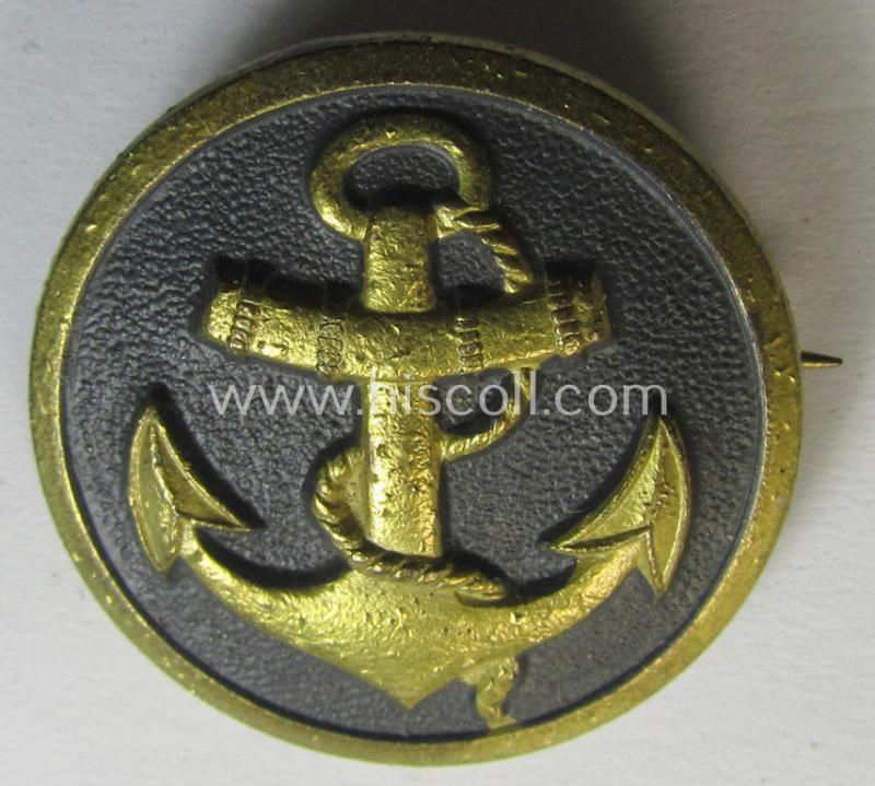 WH (Kriegsmarine) specific lapel-pin for female WH naval signal-staff ie. 'Dienstbrosche der Marinehelferinnen' being an unmarked specimen that comes in an overall very nice- (and only minimally used-), condition