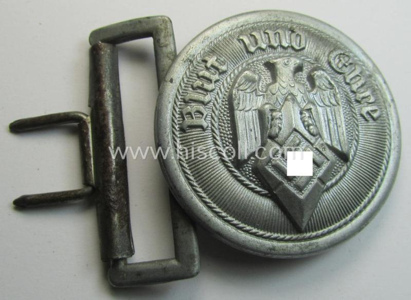 Stunning - and actually rarely encountered! - unusually zinc- (ie. 'Feinzink'-) based, HJ ('Hitlerjugend') officers'-type belt-buckle (ie.: 'HJ-Koppelschloss für Führer nach Vorschrift des RJF') being a: 'RzM M4/119'-marked example