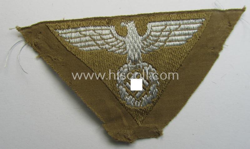 Attractive - I deem - SA-related cap-eagle as was intended for the: 'Lagermütze' (ie. side-cap) being an example as woven on a typical brown-coloured background and as such intended for generic 'SA'-usage