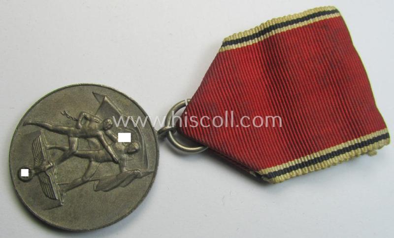 WH Austrian-occupation- (ie. 'Anschluss'-) medal: '1. März 1938' being a neat (albeit minimally tarnished) example that came as issued and/or recently found