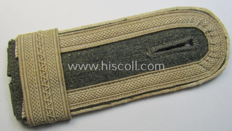 Attractive - albeit regrettably single! - later-war-period- (ie. 'M44 o. M45'-pattern-) WH (Heeres) NCO-type shoulderstrap as was intended for usage by an: 'Unteroffizier u. Offiziers-Anwärter eines Infanterie-Regiments'