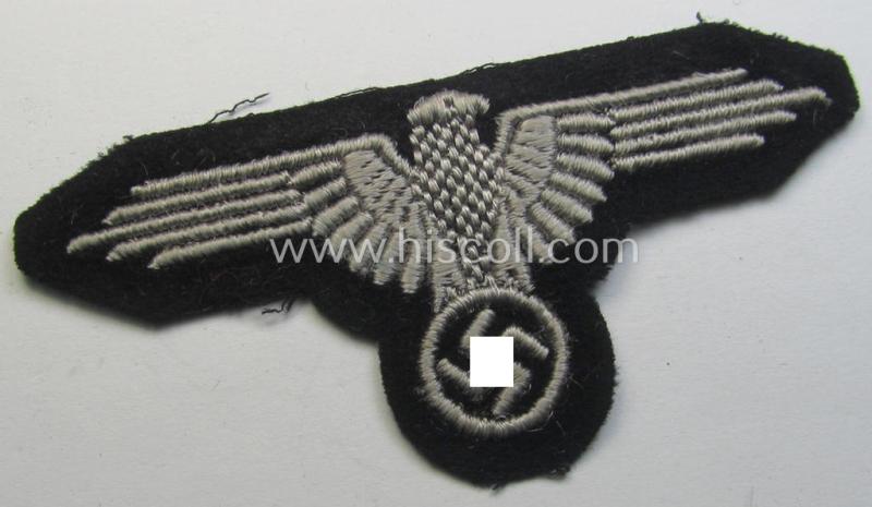 Superb example of a mid- (ie. later-war-) pattern, 'SS' (ie. 'Waffen-SS') so-called: 'RzM-style' enlisted-mens'- ie. NCO-pattern arm-eagle as was intended for usage by the various Waffen-SS troops throughout the war