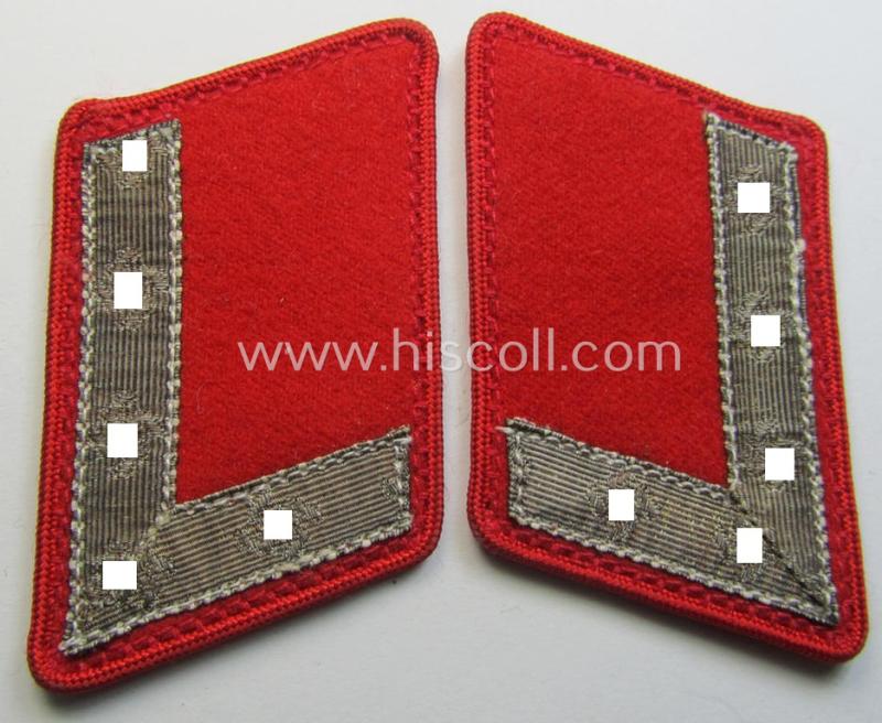 Fully matching pair of N.S.D.A.P.-type collar-patches (ie. 'Kragenspiegel für pol. Leiter') being a pair as was intended for an: 'N.S.D.A.P.-Stellenleiter' at 'Gau'-level and that is void of an 'RzM'-etiket