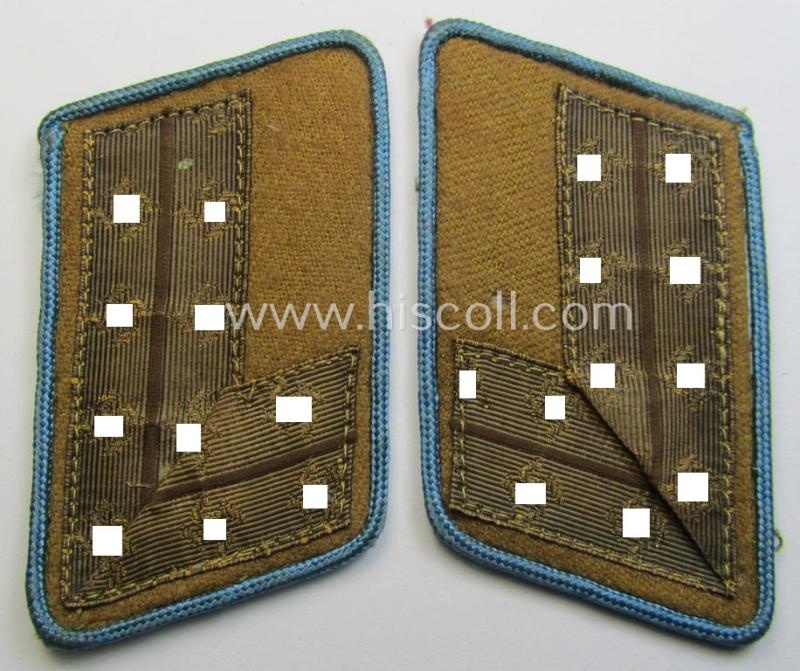 Fully matching pair of N.S.D.A.P.-type collar-patches (ie. 'Kragenspiegel für pol. Leiter') being a pair as was intended for an: 'N.S.D.A.P.-Hauptstellenleiter' at 'Orts'-level that still retains its period-attached 'RzM'-etiket