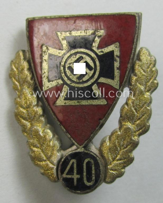 Honorary-membership lapel-pin (aka: 'Goldene Ehrennadel für 40 Jahre Mitgliedschaft im Nationalsocialistischer Reichskriegerbund' (ie. 'N.S.R.K.B.') being a non-maker-marked example