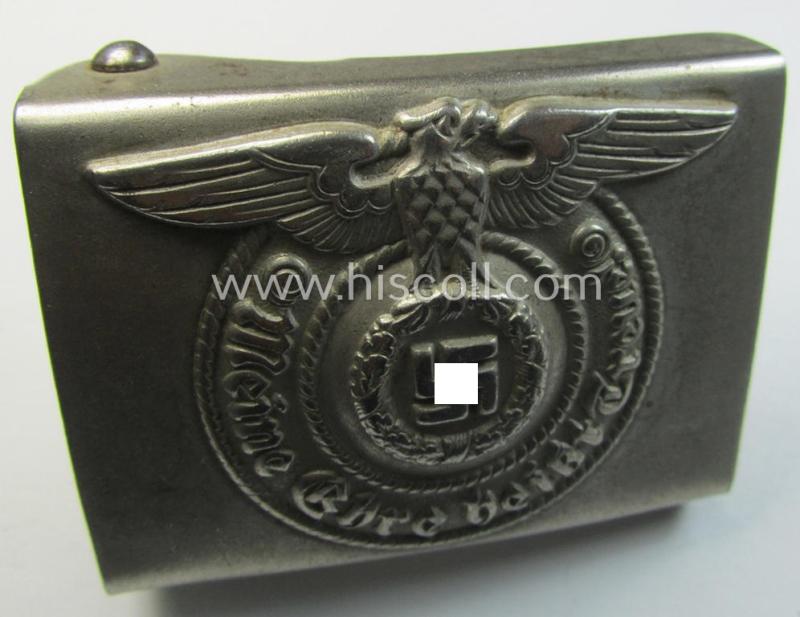 Attractive, Waffen-SS enlisted-mens'- (ie. NCO-type-) belt-buckle (being a typical 'RzM - 155/40 - SS'-marked and thus by: 'Assmann'-produced example) that comes in a moderately used- ie. worn, condition