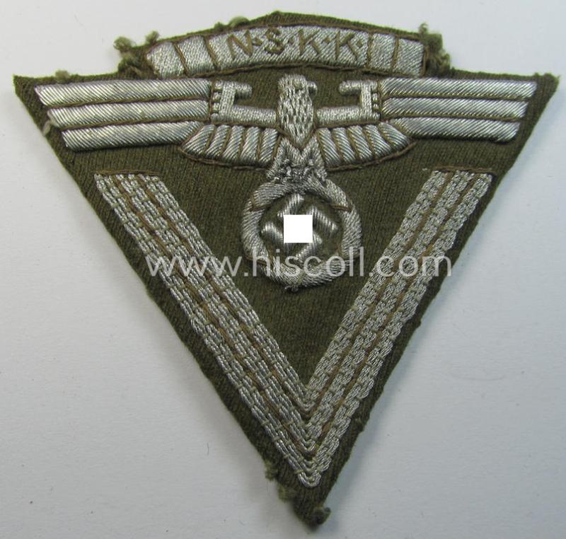 Stunning, N.S.K.K. (ie. 'National Socialistisches Kraftfahr Korps') officers'-pattern, hand-embroidered arm-eagle/chevron (being an example of the 'Extra-Qualität' showing extraordinary detail!) that is void of its 'RzM'-etiket