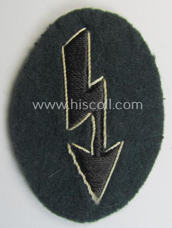 Superb, WH (Heeres) trade- and/or special-career-insignia ie. hand-embroidered 'signal-blitz' being a non-maker-marked example as was specifically intended for a soldier serving within the: 'Pionier-Truppen'