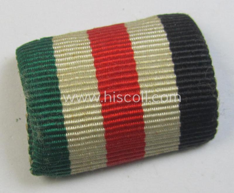 Single-pieced - and not that easily encountered! - WH (Heeres ie. KM etc.) medal-bar (ie. 'Feld- o. Bandspange') showing the ribbon for a: 'Deutsch-Italienische Feldzugsmedaille'