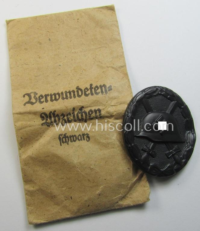 Superb, 'Verwundeten-Abzeichen in Schwarz' being a non-maker-marked example that came stored in its period 'Zellstoff'-based pouch by the (never before by me seen!) maker (ie. 'Hersteller') named: 'Gebr. Gengenbach & Co. G.m.b.H. - Pforzheim'