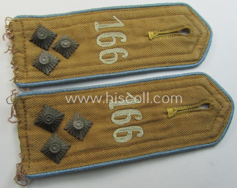 Attractive - and fully matching! - pair of early-pattern: 'Flieger-HJ' (ie. 'Hitlerjugend') shoulderstraps as intended for usage by a: 'Gefolgschaftsführer' who was attached to the: 'Bann 166' (Bann 166 = 'Bann Main u. Obertaunus')