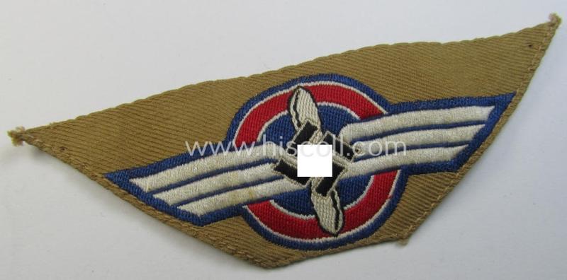 Attractive - and actually rarely seen! - HJ (ie. 'Hitlerjugend') pre-war- (ie. after 1938-) so-called: 'Ärmelabzeichen' (ie. arm-badge) that was intended for usage by a member who served within the so-called: 'Luftsportscharen'