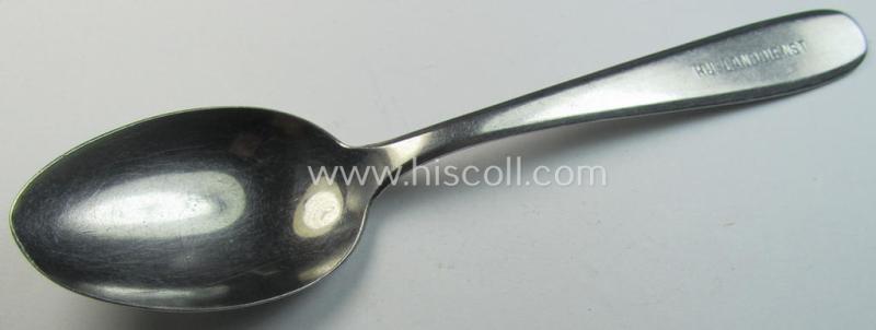 Very unusual - and typical stainless-steel-based! - smaller-sized, TR-period- and youth-related coffee-spoon (ie. 'Kaffee-Löfffel') showing the nicely engraved text that simply reads: 'HJ-Landdienst'