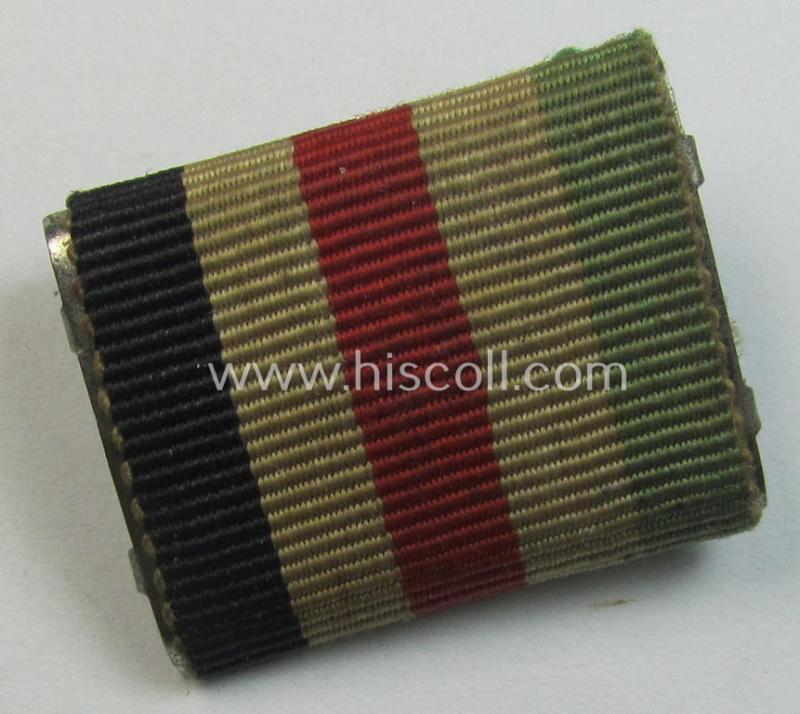 Single-pieced - and not that easily encountered! - WH (Heeres ie. KM etc.) medal-bar (ie. 'Feld- o. Bandspange') showing the ribbon for a: 'Deutsch-Italienische Feldzugsmedaille'