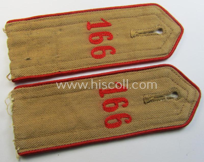 Attractive - and fully matching! - pair of early-pattern: 'Allgemeine-HJ' (ie. 'Hitlerjugend') shoulderstraps as intended for usage by a: 'Hitlerjunge' who was attached to the: 'Bann 166' (Bann 166 = 'Bann Main u. Obertaunus')