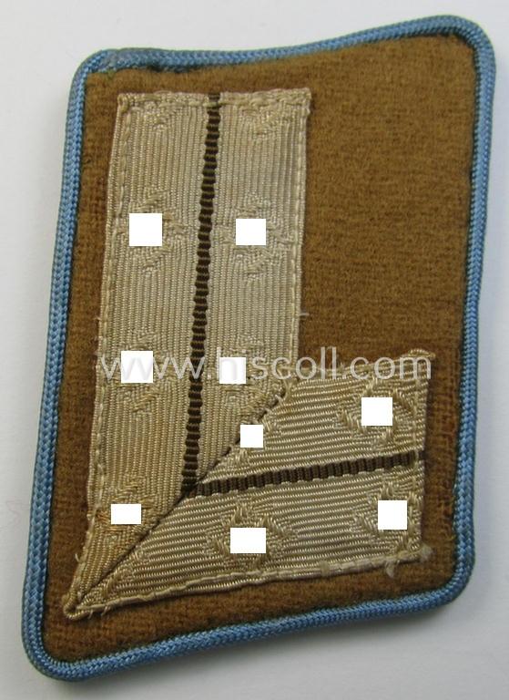 Neat - albeit regrettably single! - N.S.D.A.P.-type collar-patch (ie. 'Kragenspiegel für pol. Leiter') being a tab as was intended for an: 'N.S.D.A.P.-Hauptstellenleiter' at 'Orts'-level that still shows its period  'RzM'-etiket