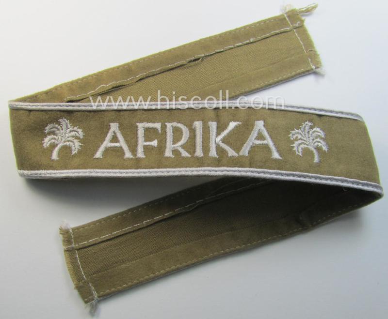 Superb - and simply never worn! - full-length WH cuff-title (ie. 'Ärmelstreifen') entitled: 'Afrika' being a full-length example that comes in an overall very nice- (ie. still 'virtually mint'!), condition