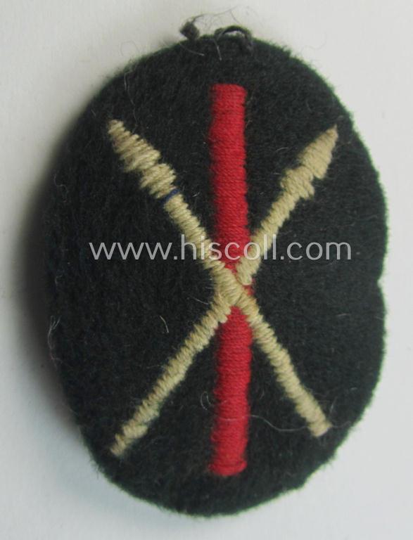 Very interesting - and with certainty rarely encountered! - machine-embroidered and woolen-based (I deem) 'Kosaken'-related cap-cocarde (ie. 'Mützenkokarde') as was specifically intended for a volunteer serving within the: 'Deutsche Wehrmacht'