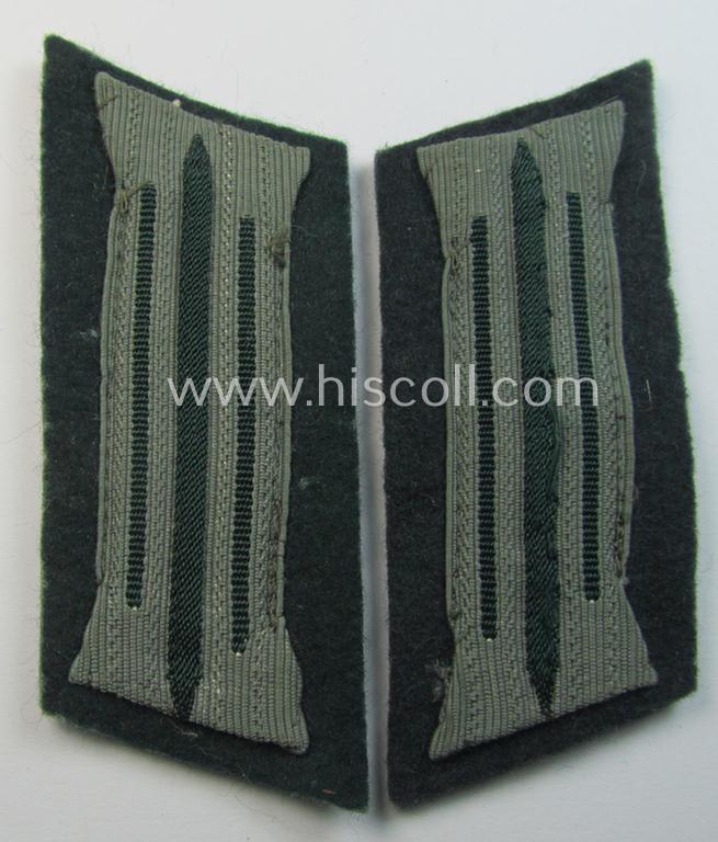 Attractive - and matching! - pair of WH (Heeres) mid-war-period- and/or: 'standard-issue'-pattern WH (Heeres) collar-tabs (or: 'Einheitskragenspiegel') being of the 'generic-pattern' (that come pre-mounted onto a woolen-based background)
