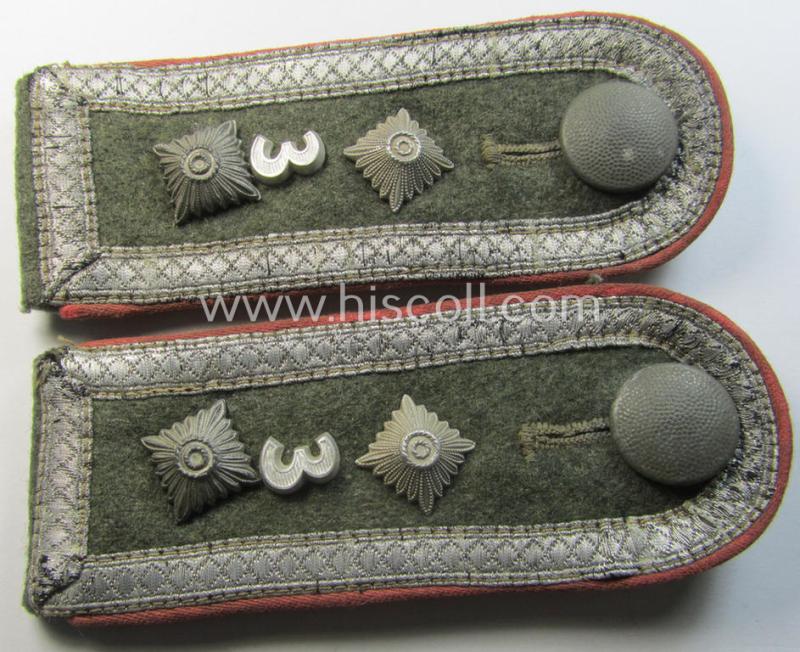 Superb - and fully matching! - pair of WH (Heeres), early- (ie. mid-) war period- (ie. 'M40 o. M43'-pattern) 'cyphered' NCO-type shoulderstraps as was intended for an: 'Oberfeldwebel des Panzerjäger-Abteilungs 3'