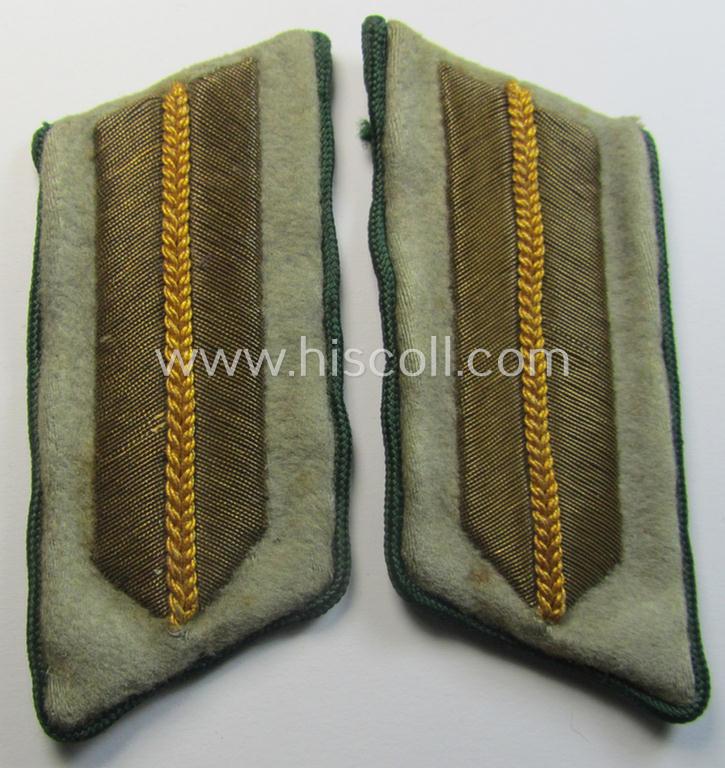 Attractive - just moderately used and/or fully matching! - pair of hand-embroidered, WH (Heeres) officers'-type collar-tabs (ie. 'Kragenspiegel') as was intended for an: 'Offizier und Beamter a.K. des gehobenen Dienstes'